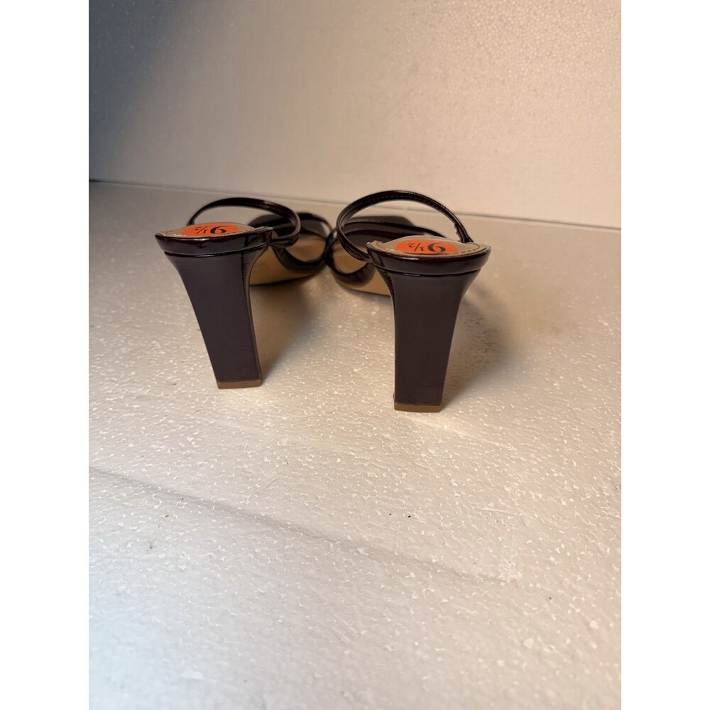 DV Dolce Vita Swan Strappy Heeled Mules Sandals Patent Burgundy Womens Size 9.5 - Picture 5 of 5